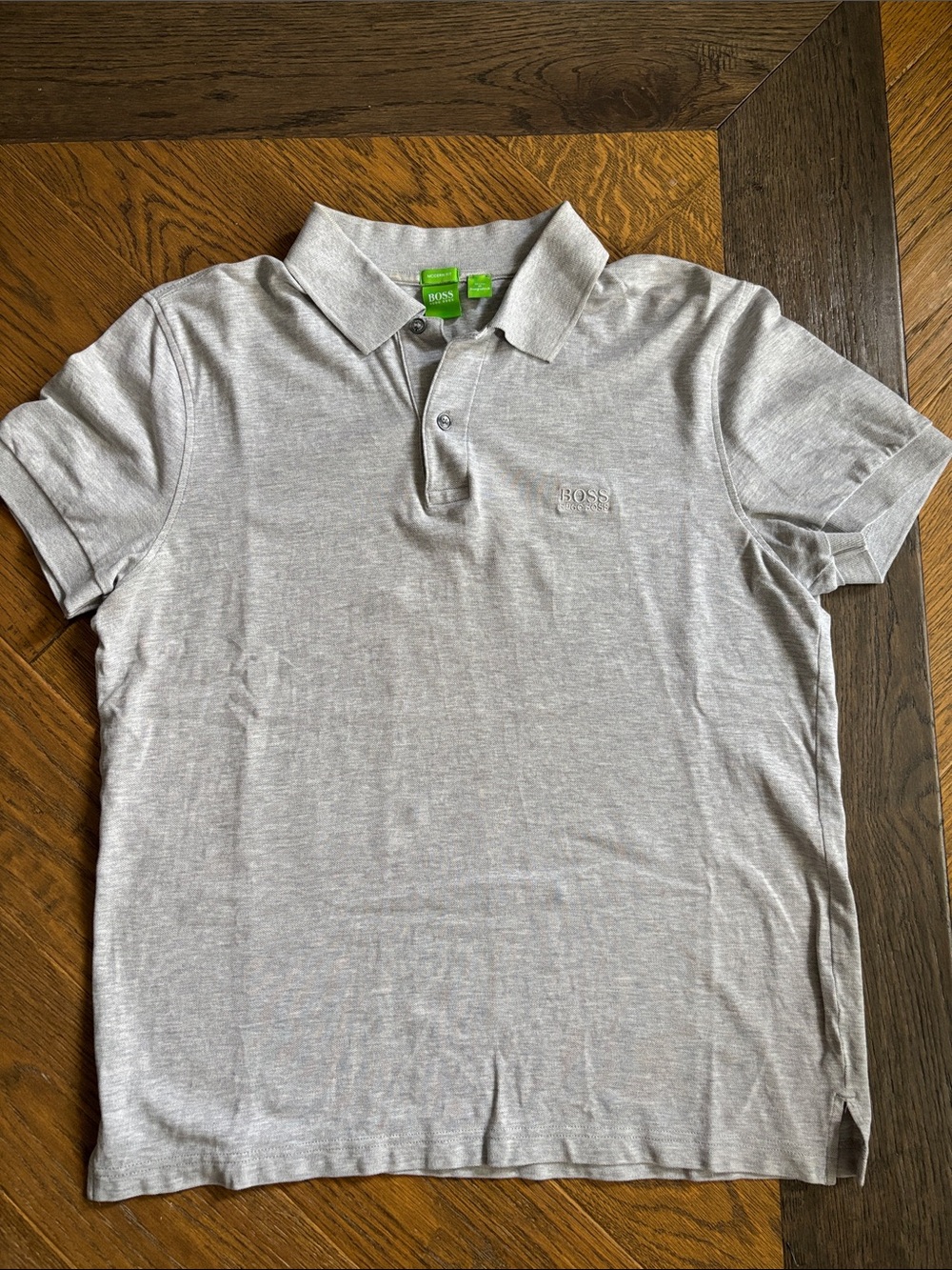 BOSS Light Gray Men's Polo with Logo